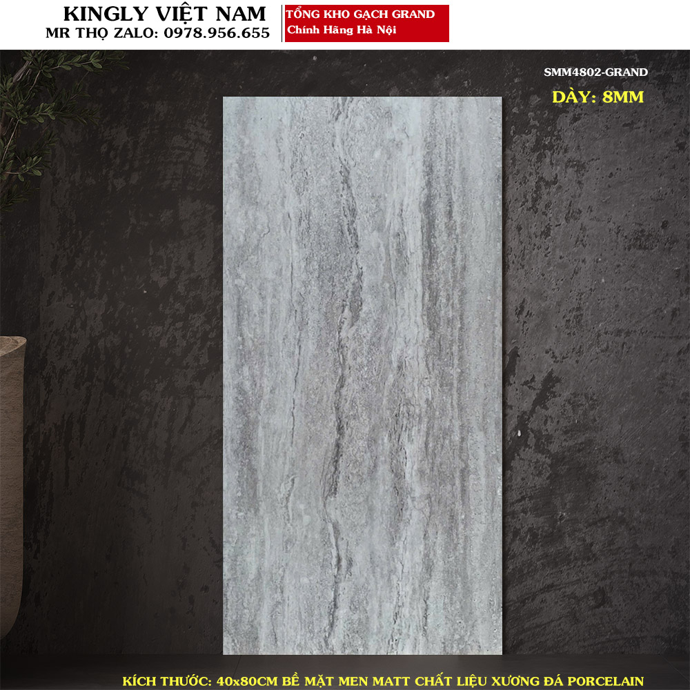 Gạch Vân Đá Travertine 40X80 GRAND SMM4802 Loại A1